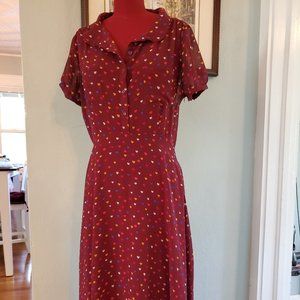 I Love H81 Hearts Button-down Midi Dress - sz M